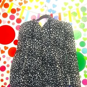 Silver Leopard hoodie: velvet material